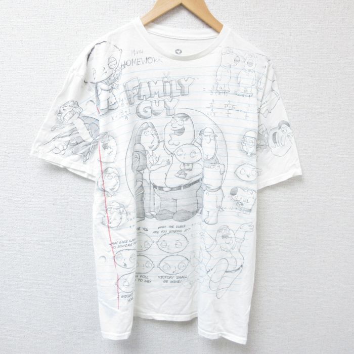 古着通販 XL☆古着 半袖 Tシャツ メンズ コットン クルーネック 白