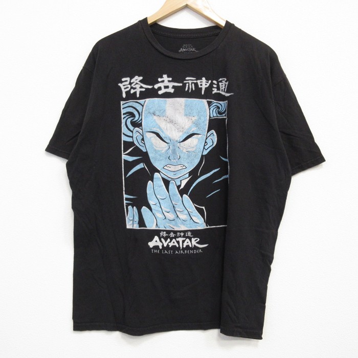 古着通販 XL☆古着 半袖 Tシャツ メンズ クルーネック 黒