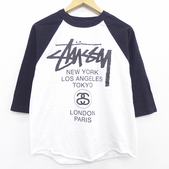 stussy ラグランTシャツ ツートン - Tシャツ/カットソー(七分/長袖)