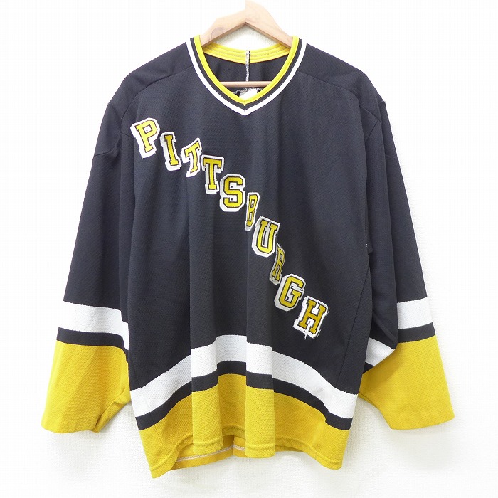 古着通販 XL☆古着 長袖 Tシャツ アイスホッケー ジャージ 90