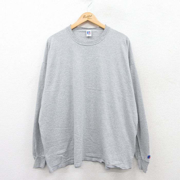 古着通販 XL☆古着 ラッセル 長袖 ビンテージ Tシャツ メンズ 80