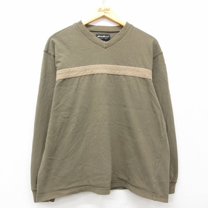 古着通販 XL☆古着 エディーバウアー 長袖 ビンテージ Tシャツ
