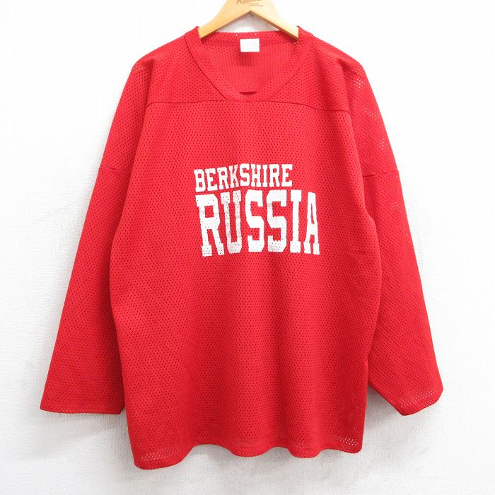 【珍品】メッシュ地　フットボールT 90s00s 珍品】メッシュ地フットボールT 90s00s