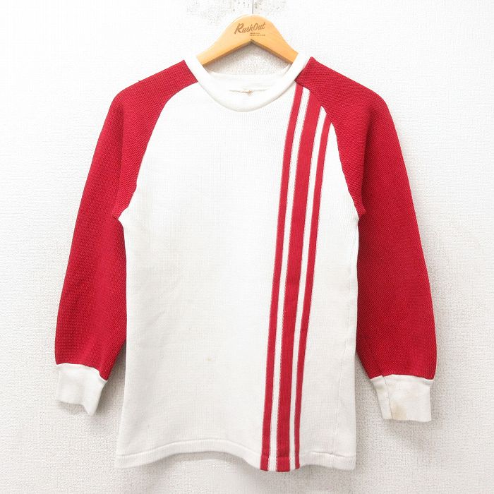 古着通販 M☆古着 長袖 ビンテージ サーマル Tシャツ メンズ 80年代