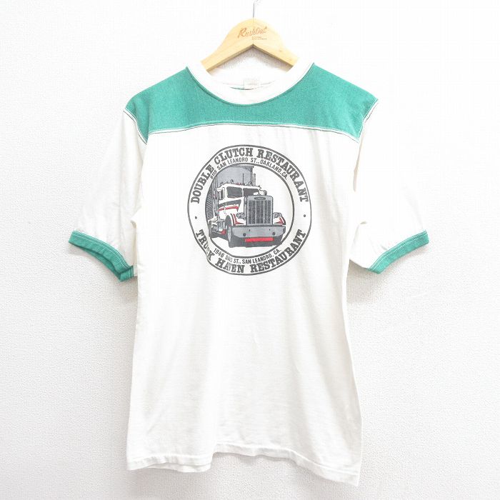 古着通販 M☆古着 半袖 フットボール Tシャツ メンズ 80年代 80s
