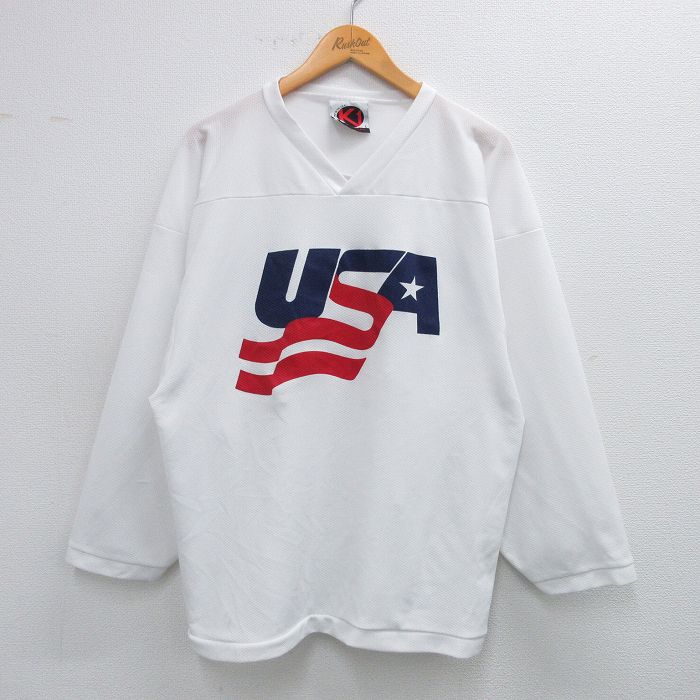 【古着】チャンピオンズプロダクツUSA　企業　バレーボール ユニフォーム　長袖 古着通販 XL☆古着 長袖 ビンテージ フットボール Tシャツ