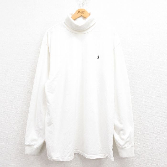 90's ラルフローレン タートルネック ロンt 生成り ベージュ XL 90's ラルフローレン タートルネック ロンt 生成り ベージュ XL