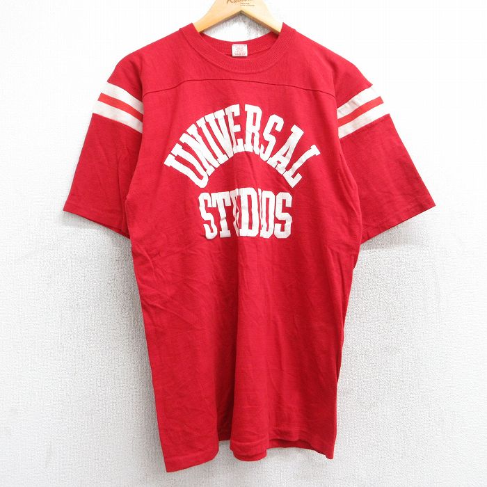 古着通販 L☆古着 半袖 ビンテージ フットボール Tシャツ メンズ