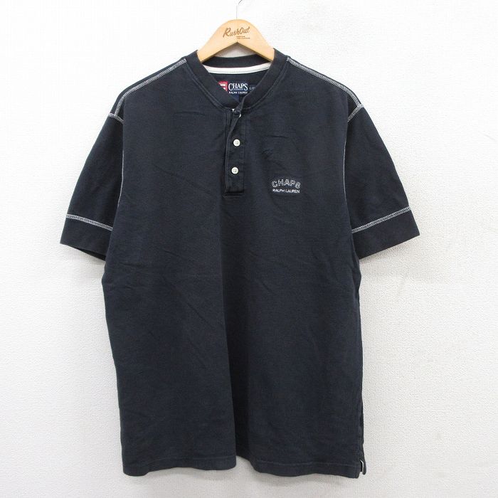 海外古着 チャップス ラルフローレン 配色 ロゴ 半袖 切替 BDシャツ XL 古着通販 XL☆古着 ラルフローレン チャップス 半袖 ブランド T
