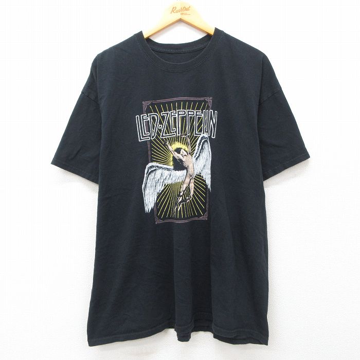 古着通販 XL☆古着 半袖 ロック バンド Tシャツ メンズ レッド