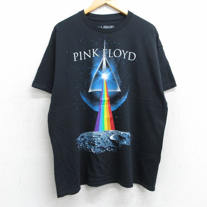 古着通販 XL☆古着 リキッドブルー 半袖 ロック バンド Tシャツ メンズ