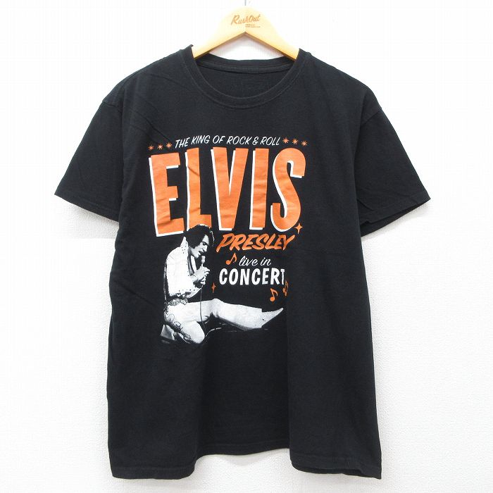 US古着【エルヴィスプレスリー/ロックT バンT】半袖Tシャツ メンズL 90s USA製 古着 エルヴィスプレスリー⁄ロックT バンTシャツ メンズXL