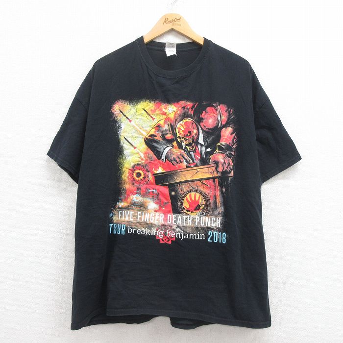 古着通販 XL☆古着 半袖 ロック バンド Tシャツ メンズ ファイブ