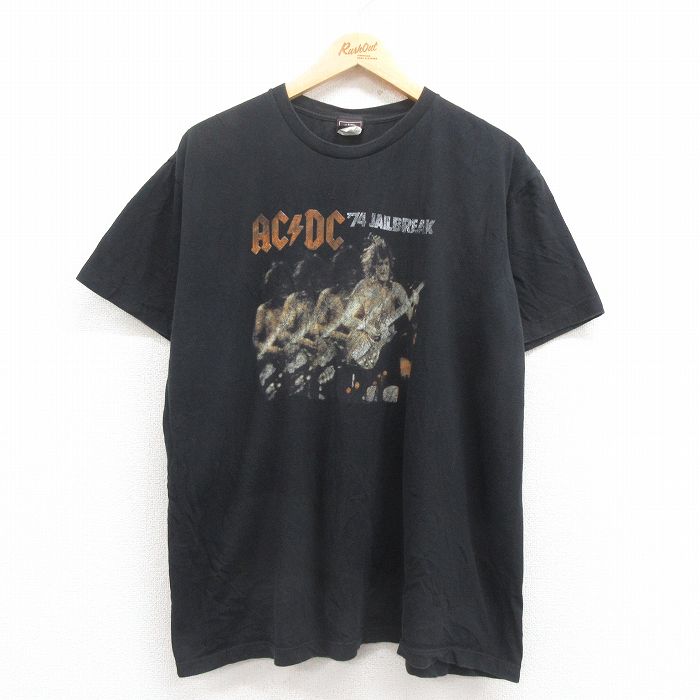 古着通販 XL☆古着 半袖 ロック バンド Tシャツ メンズ AC/DC
