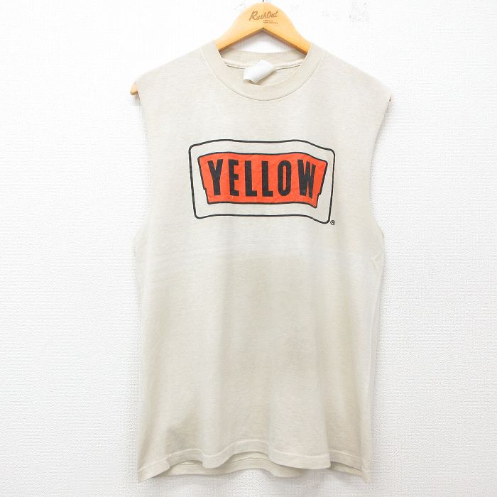 古着通販 L☆古着 ノースリーブ ビンテージ Tシャツ メンズ 90