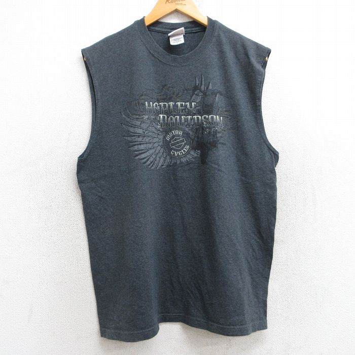 古着通販 L☆古着 ハーレーダビッドソン ノースリーブ Tシャツ