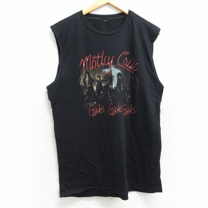 【超希少】古着 バンドTシャツ ノースリーブ モトリー・クルー ヴィンテージ 古着通販 L☆古着 ノースリーブ ロック バンド Tシャツ メンズ
