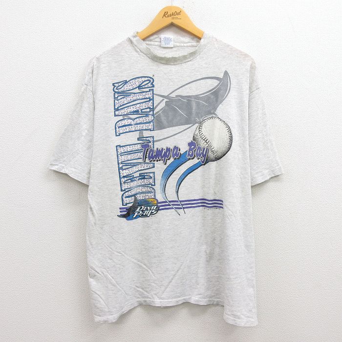 90s USA製 MAJESTIC MLB Rays レイズ Tシャツ