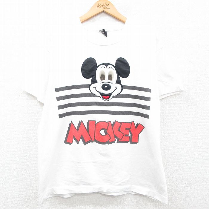 Disney ディズニー ミッキー Tシャツ ホワイト L