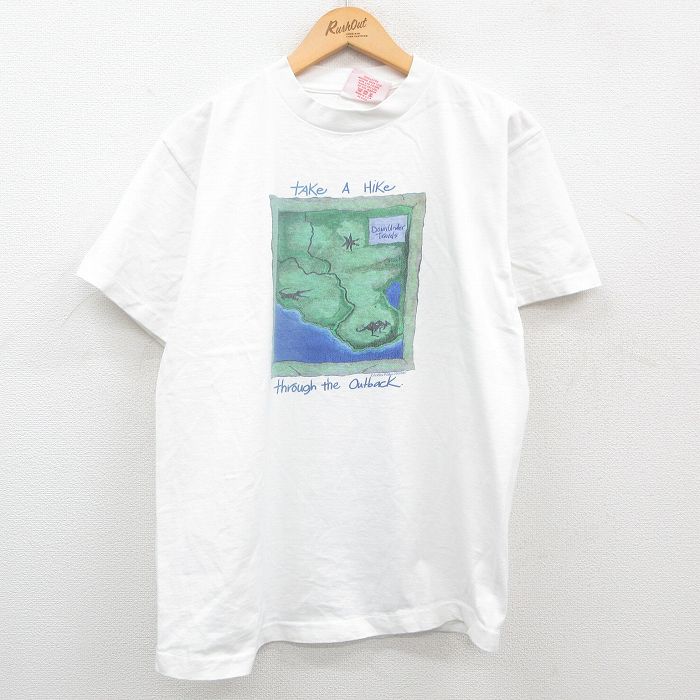 古着通販 L☆古着 半袖 ビンテージ Tシャツ メンズ 90年代 90s 地図