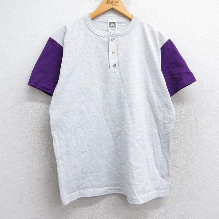 90's アメリカ製 ヘンリーネック 生成り系色 COTTON ヴィンテージ古着 90's アメリカ製 ヘンリーネック 生成り系色 COTTON