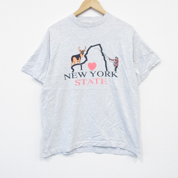 R.H. VINTAGE グレー 半袖Tシャツ USA製90sヴィンテージTシャツ！シングルステッチ グレー半袖古着