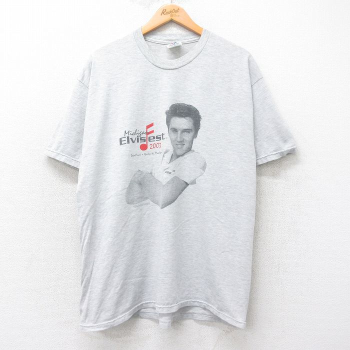 US古着 90s エルビス・プレスリー 半袖シャツ XL 黒×グレー レア 希少 エルビス・プレスリー 古着Tシャツ XLサイズ グレー - メルカリ